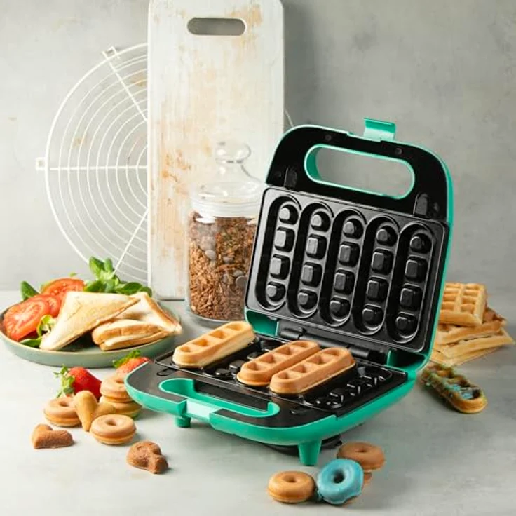 Domo Sandwichmaker DO901109C Toaster, Antihaftbeschichtung, Kontrollleuchte, Snack Party 5-in-1 – Bild 3