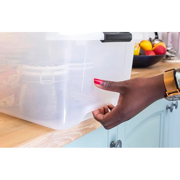 IRIS 6er-Set stapelbare Aufbewahrungsboxen 'Top Box', mit Deckel und Klickverschluss, 15 Liter, Kunststoff - Plastik, transparent – Bild 4