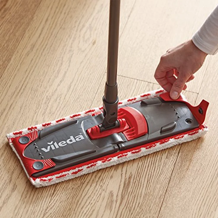 Vileda Bodenwischer, Microfaser, rot-weiß, 7 x 14 x 105 cm – Bild 6