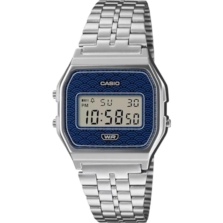 Casio Vintage Collection A159WEVJ-2, Digitaluhr für Herren mit grauem Ziffernblatt, Edelstahlarmband, Quarzwerk, 36 mm Durchmesser – Bild 1