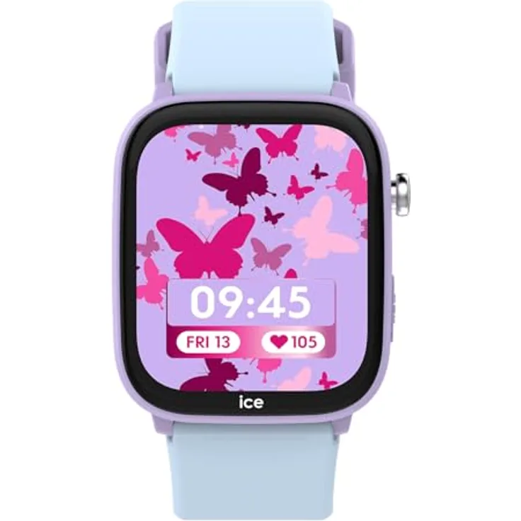 ICE-WATCH Ice smart junior 3.0 FM Purple Soft Blue, geolokalisierbare Uhr für Mädchen mit Silikonarmband, wasserdicht IP68, 1.75 Zoll