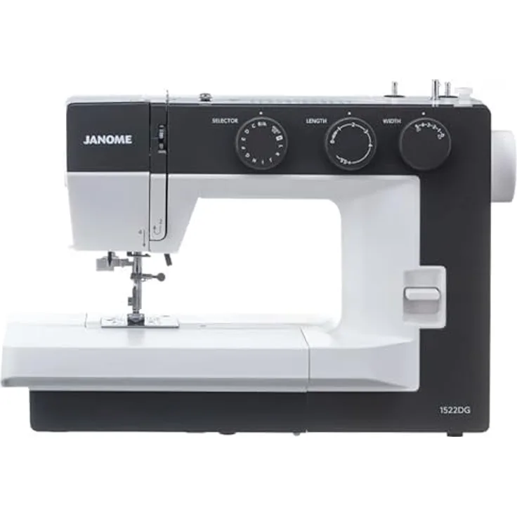 Janome Nähmaschine 1522DG, mechanische Freiarmnähmaschine mit 25 Programmen und Dunkelgrau Gehäuse