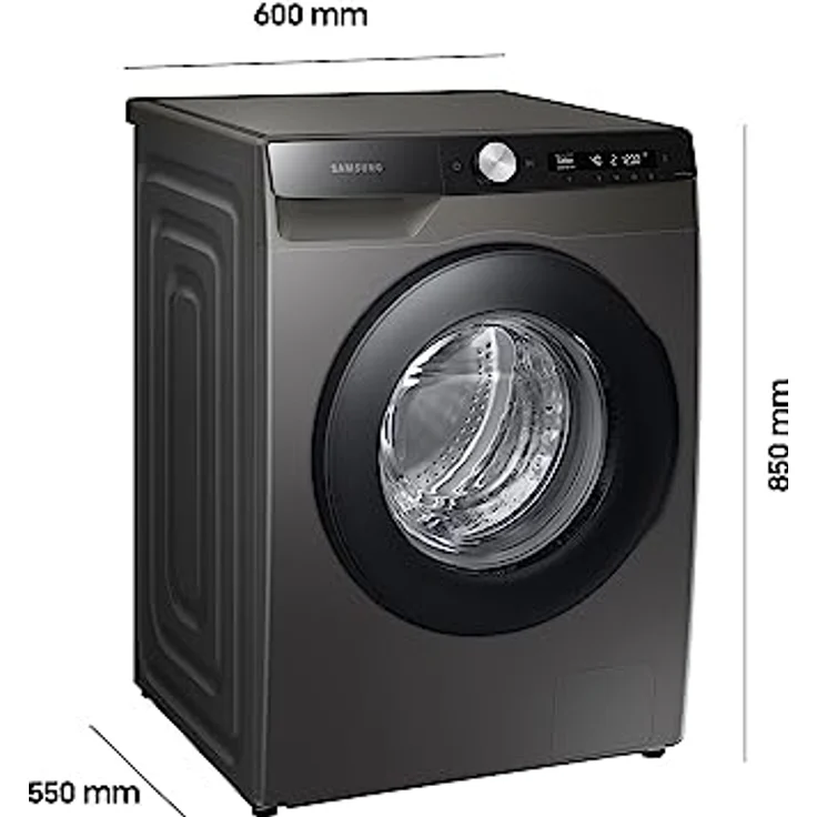 Samsung Waschmaschine WW80T604ALXAS2, 8 kg, 1400 U/min, Ecobubble, Simple Control, WiFi SmartControl, SuperSpeed 59 Min, Inox/Schwarz – Bild 2