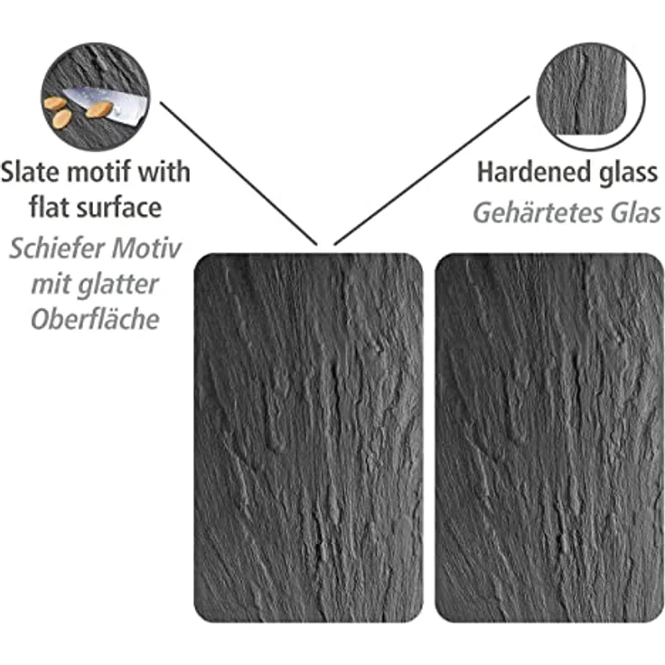 Wenko Herdabdeckplatte, Breite 52 cm, gehärtetes Glas – Bild 3