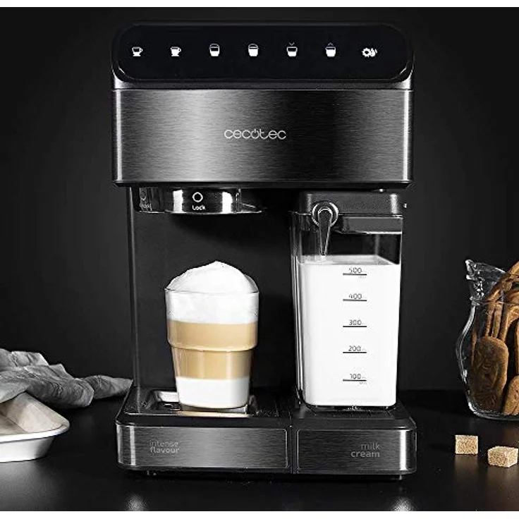Cecotec Power Instant-ccino 20 Touch Kaffemaschine. Siebträger, 20 bar Druck, 1'4 L Wassertank, Milchbehälter,Touch-Bedienung, 1350 W – Bild 2