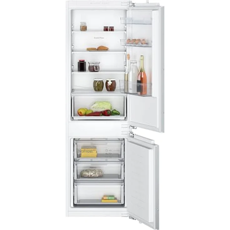 Neff, KI7861FE0, FreshSafe; Kühl-Gefrierkombination 177,2x54,1cm; N30; EEK: E; Nutzinhalt gesamt: 260; 39 dB; Flachscharnier; Kühlraum: 184 Nutzinhalt; Gefrierraum: 76 Nutzinhalt – Bild 1