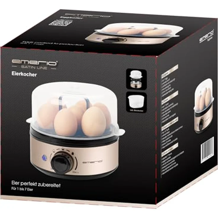 Emerio Eierkocher EB-130299.3, satinfarben in Gold, für 7 Eier mit Smart Timer und automatischer Abschaltung – Bild 5