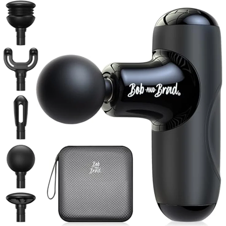 BOB AND BRAD Q2 Mini Massagepistole, Taschenformatiges Tiefengewebe-Percussion-Massagegerät zur Muskelerholung, Schwarz – Bild 1
