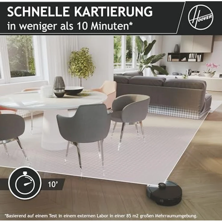 Hoover HG4 Saugroboter mit Wischfunktion – Bis zu 4000Pa Saugkraft, Lasernavigation & App-Steuerung [HG430H] – Bild 5