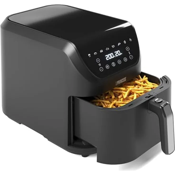 PRINCESS Heißluftfritteuse 182256 SlimFry, 2000 W, 8 l Volumen, digitales Bedienfeld, gesundes Frittieren ohne Öl