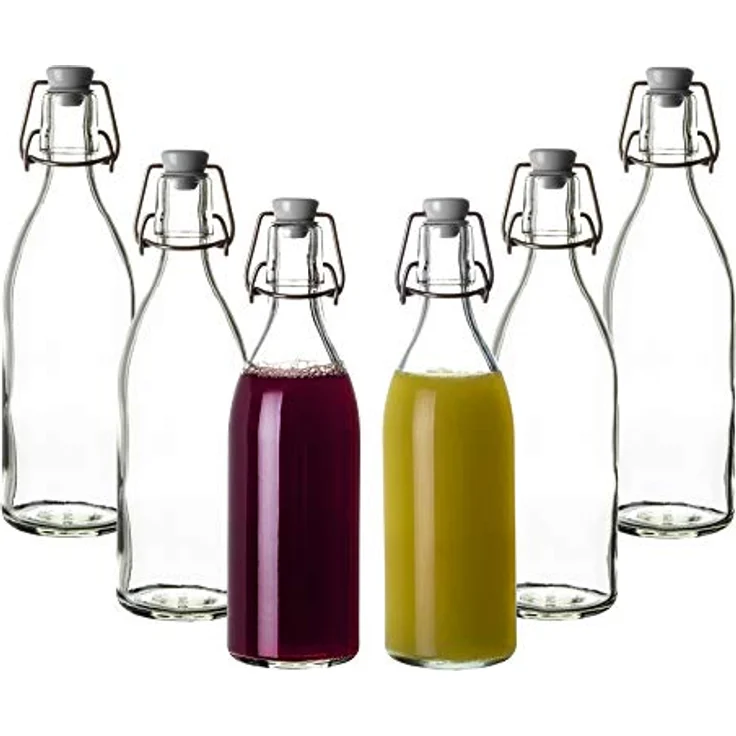6x Glasflasche mit Bügelverschluss 500ml Draht-Bügelflasche zum Einkochen – Bild 2