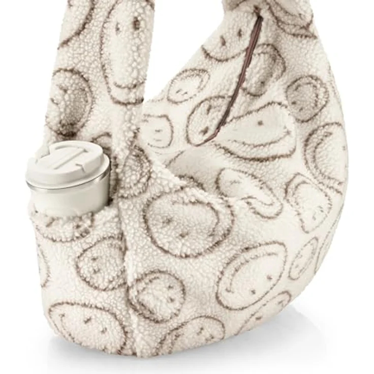 REISENTHEL® Schultertasche moonbag 24 Liter, aus 100% recyceltem Polyester, Farbe smiley teddy chocolate, mit Innen- und Außentaschen – Bild 3
