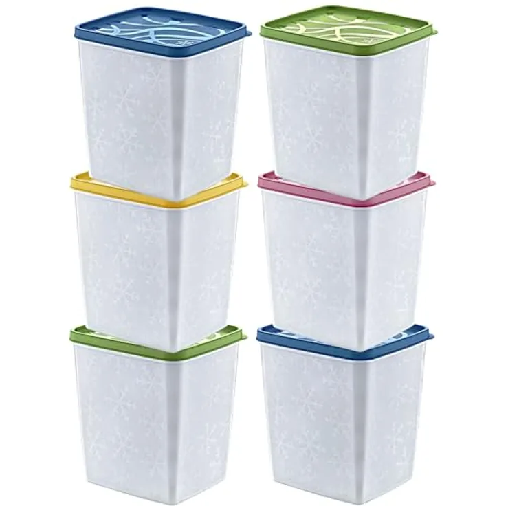 Annastore 6 x hochwertige Tiefkühldosen von -20°C bis + 100°C - Gefrierdosen - Luftdicht - Tiefkühlboxen - Gefrierboxen - Vorratsdosen (6 x 1850 ml)