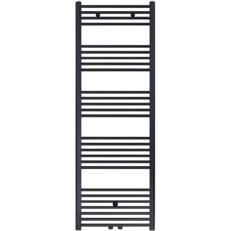 Belrad Badheizkörper Mittelanschluss, Schwarz Matt Gebürstet, 1600 x 600 mm, 828 W, aus Qualitätsstahl
