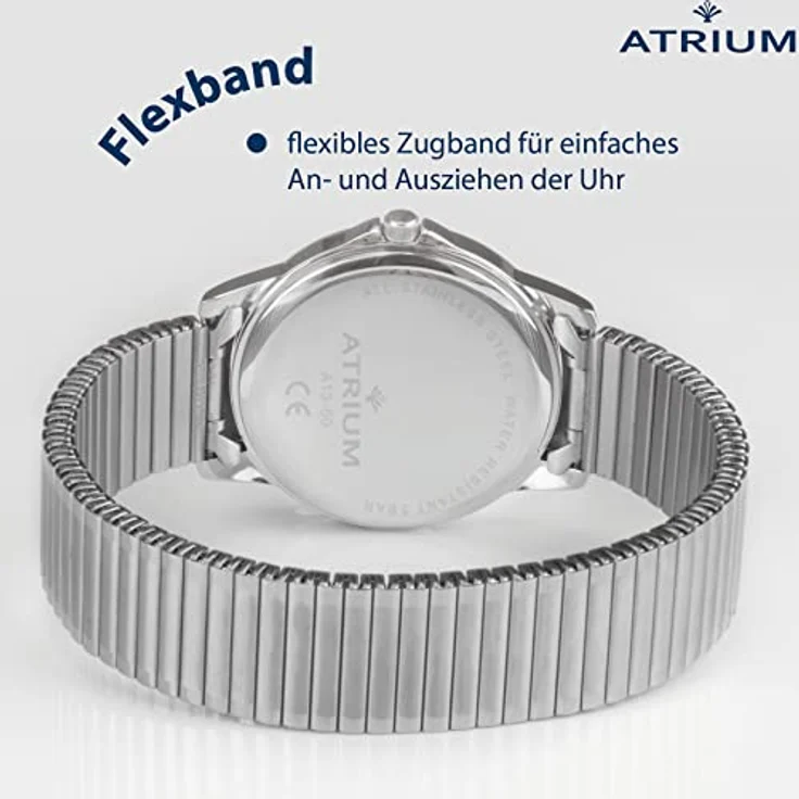 ATRIUM Damen Uhr Armbanduhr Edelstahl A13 50 Zugband – Bild 5
