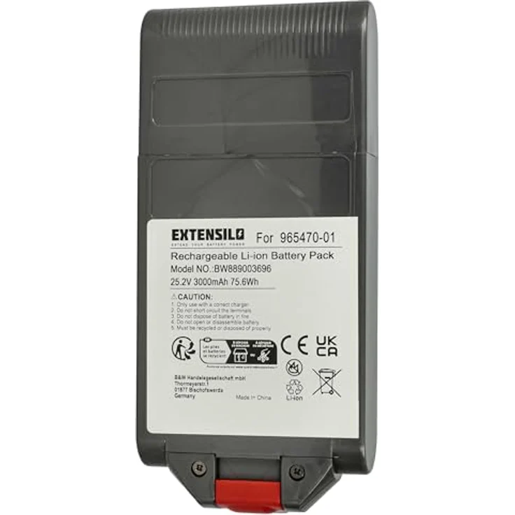 EXTENSILO Akku für Dyson SV26 Staubsauger, 3000 mAh, 25,2 V, Li-Ion, hochwertig und langlebig – Bild 3