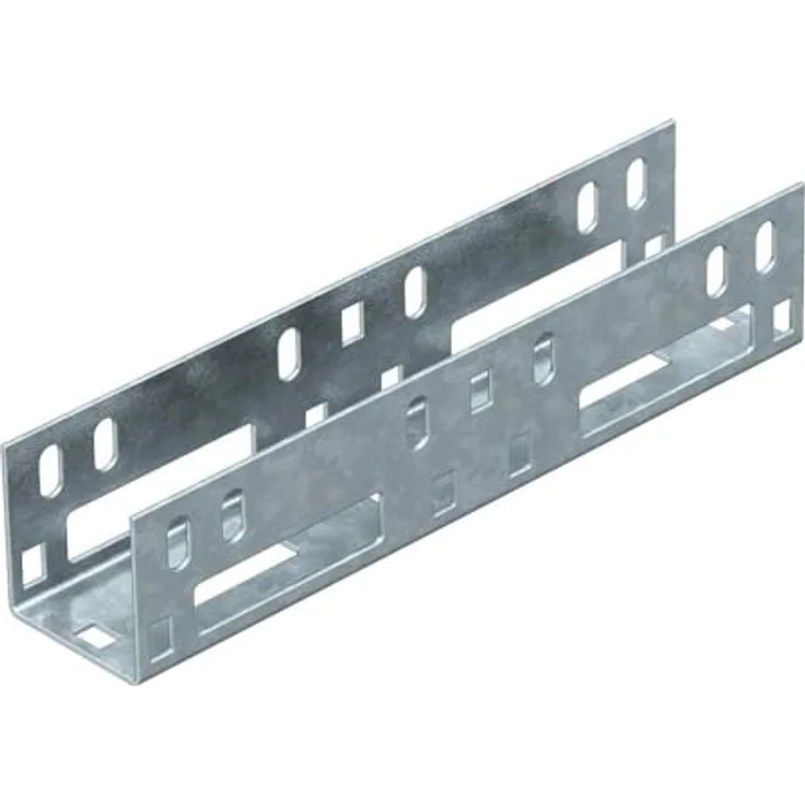 OBO BETTERMANN Längsverbinder 45x45x220mm, Schraubverbinder für Kabelrinne aus verzinktem Stahl – Bild 1