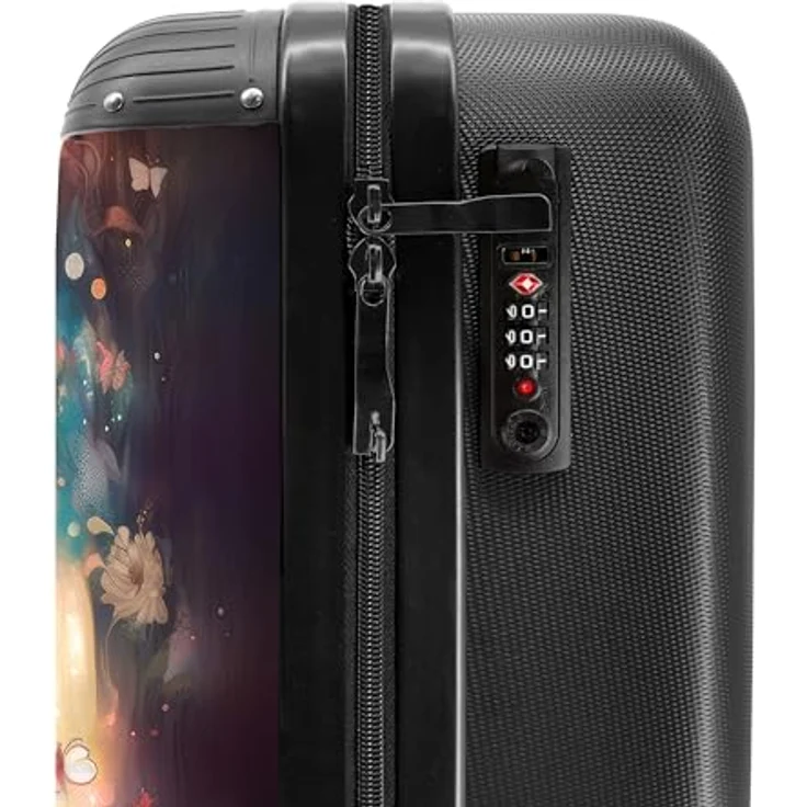 NoBoringSuitcases.com© Kinderkoffer Pferd - Natur - Blumen - Schmetterlinge - Wald, 55x35x20cm, 4 Rollen, Handgepäck-Koffer, Mädchen, Natur/Wald-Farben – Bild 6