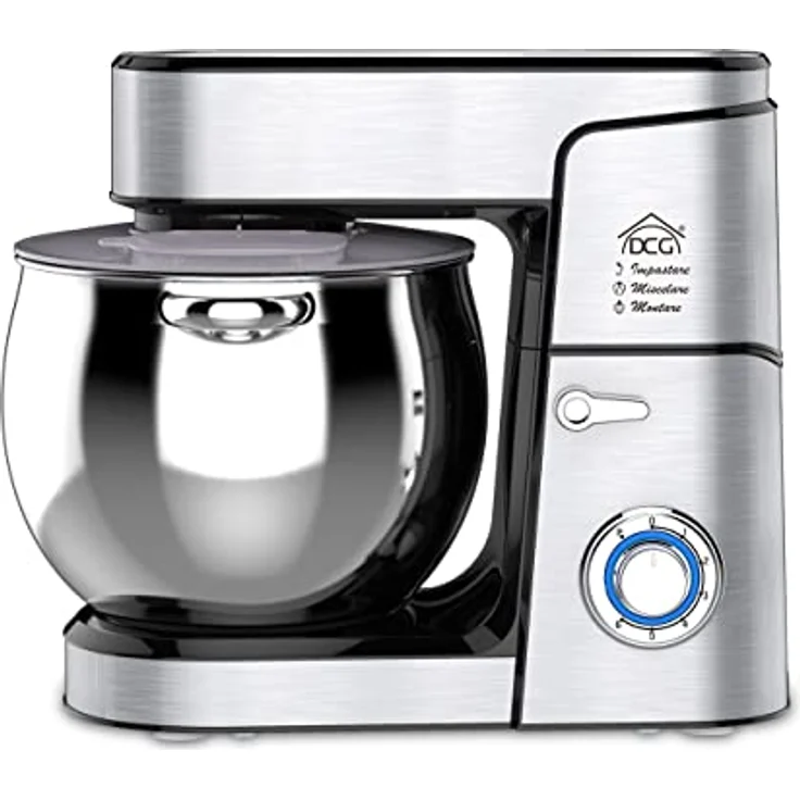 DCG Planeten-Knethmaschine KM1512, 2000W Edelstahlwanne 12 Liter, 6 Geschwindigkeiten – Bild 1