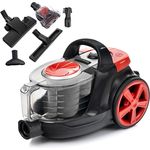 LEHMANN LHOCV-8025 effizienter Staubsauger ohne Beutel, beutelloser Zyklon Bodenstaubsauger mit HEPA Doppelfiltersystem, inkl. Turbobürste, 2,5 L Staubbehälter, in Schwarz