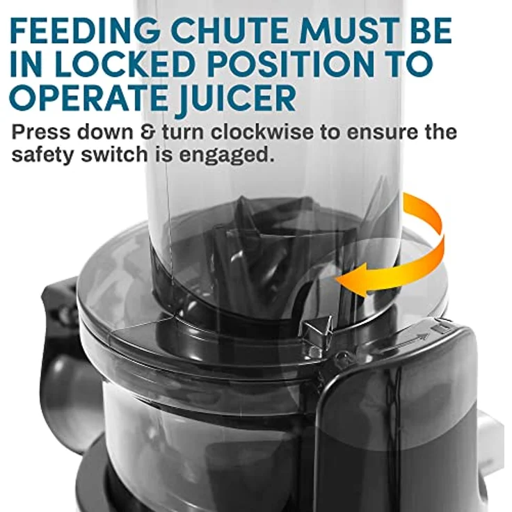 Elite Gourmet EJX600 Compact Masticating Slow Juicer, Cold Press Juice Extractor, Nutrient and Vitamin Dense, Easy to Clean, 16 oz Juice Cup, Charcoal Grey – Bild 2