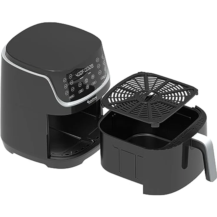 Heissluftfritteuse XL, 8 Liter - AF13D - digitale XL Heißluftfritteuse, 13 Programme, Airfryer, große Fritteuse ohne Fett/Öl, 80°C - 200°C Airfryer Luftfritteuse Air Friteuse Power schwarz – Bild 3