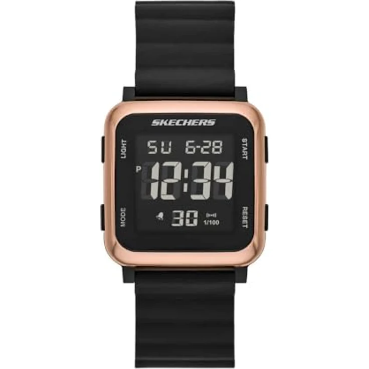 Skechers Chronograph BECKWORTH SR6311, digitale Damenuhr mit Silikonarmband und Stoppfunktion, quadratisches Design – Bild 2