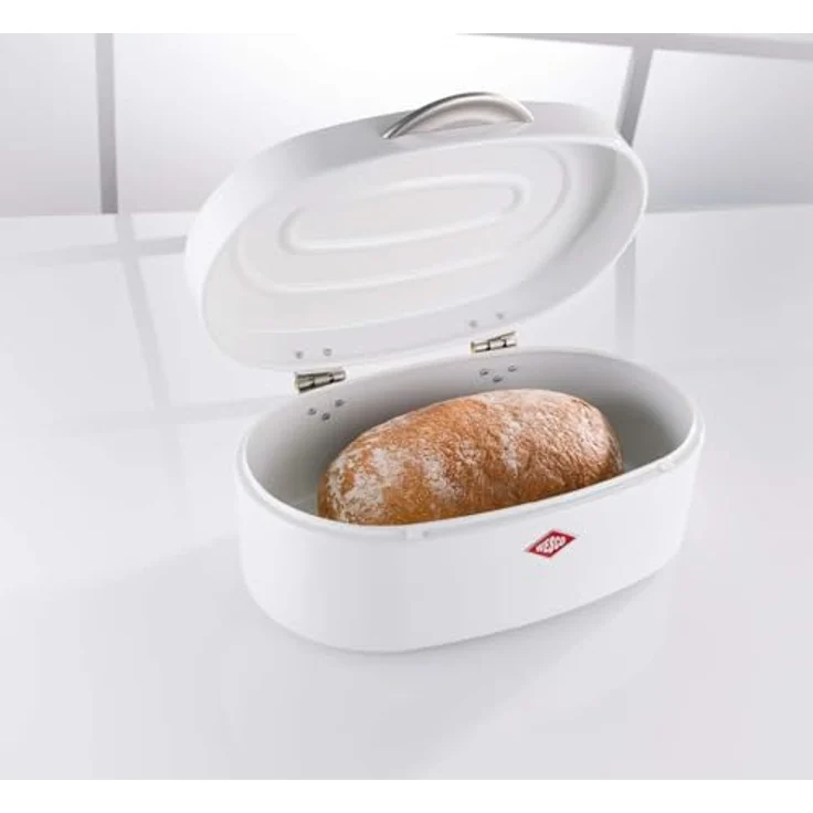 WESCO Single Elly Brotkasten, sand matt, pulverbeschichtetes Stahlblech, Lüftungslöcher und stabiler Handgriff – Bild 3