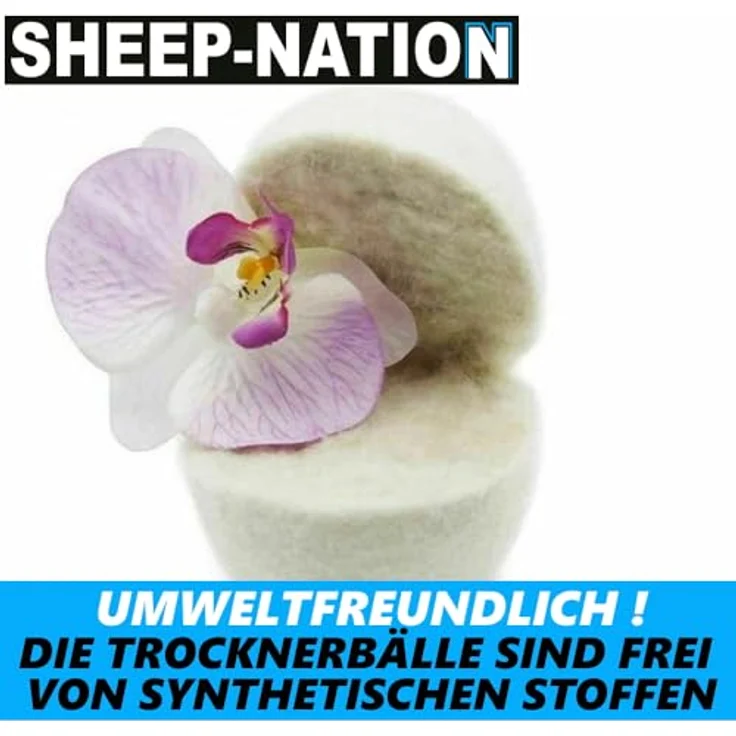 MAVURA SHEEP-NATION Trocknerbälle 6er Pack, Premium Schafwolle, Weichspüler Alternative, hypoallergen, energiesparend – Bild 5