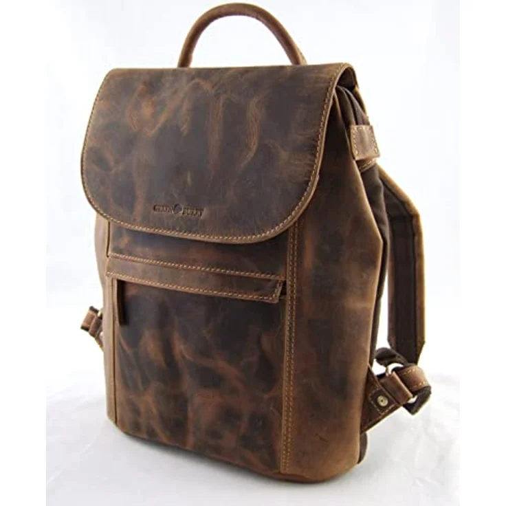 Greenburry Vintage City Rucksack, Leder 35 cm, braun, 100% Leder, 28 cm x 9 cm x 35 cm – Bild 2
