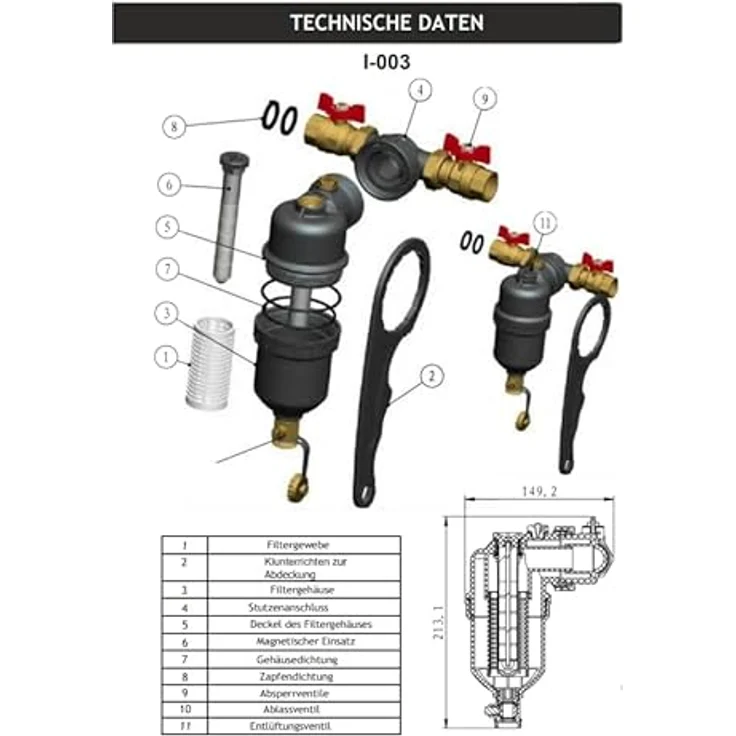 IBO Magnetfilter 3/4", Schmutzseparator in Schwarz, effiziente Wasserreinigung, langlebig und robust – Bild 3