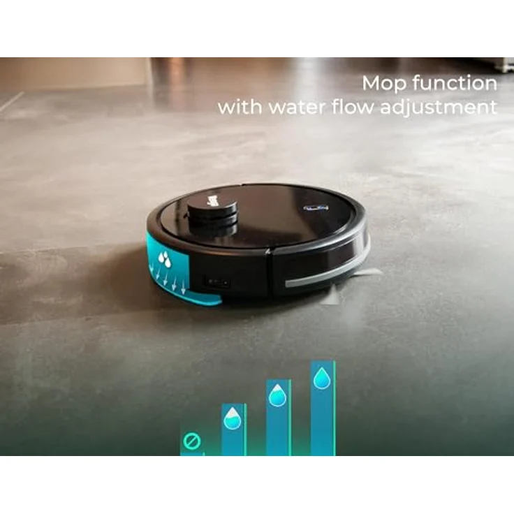Venga! Saugroboter mit Wischfunktion Alexa Google Assistant kompatible App Laser-Navigation – Bild 2