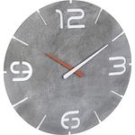 TFA Dostmann Funk-Wanduhr Contour, Funkuhr, gut ablesbar, Beton-Optik, Kunststoff, Ø 350 x H 35 mm