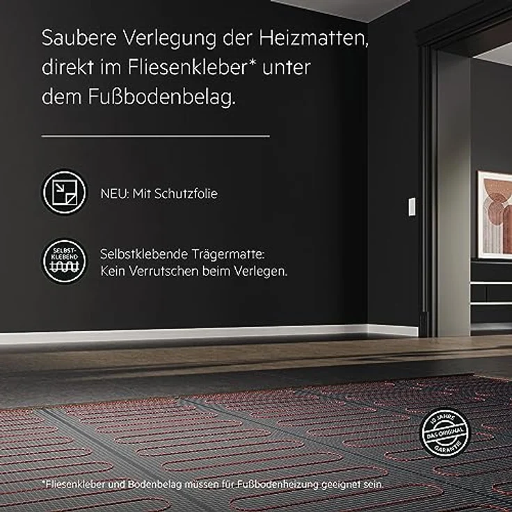 AEG elektrische Fußbodenheizung Basis Thermo Boden TBS TB 160/8 Set Plus, Komplettset 8 m², 160 W/m², EAN: 4041056034584 – Bild 4