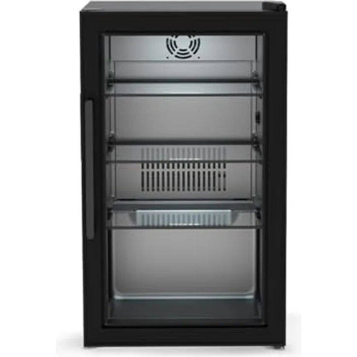 cozze® Elements Getränkekühlschrank 63 L – Kompressor-Kühlung 3–10 °C, Glastür, LED-Innenlicht, 3 verstellbare Glasablagen, IP44 Stecker für Outdoor-Küche