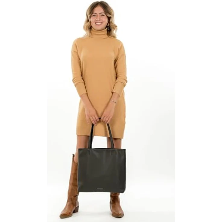 EMILY & NOAH Shopper E&N Eva, Damen Tasche aus Feinsynthetik mit umhängbarem Riemen und zweifarbiger Echtleder-Optik – Bild 2