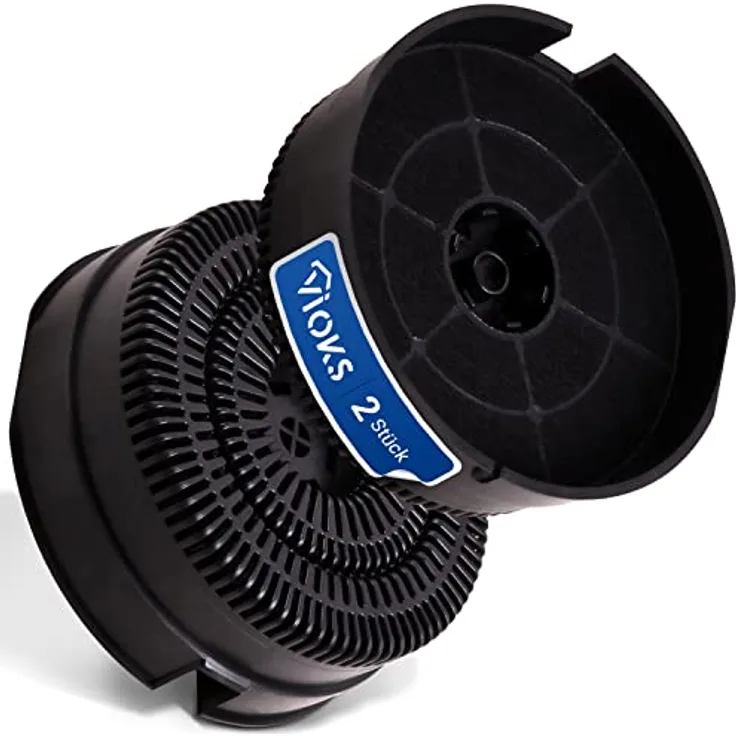 VIOKS 2x Kohlefilter Dunstabzugshaube 142mmØ Ersatz für Type58 Filter Whirlpool 484000008782 AKB000/1 - Filter Dunstabzugshaube Aktivkohlefilter