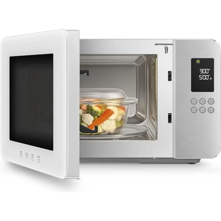 Smeg MOC01WHMEU Kombi-Mikrowelle mit Grill, Edelstahl-Garraum, 4 Funktionen und Inverter-Technologie – Bild 7