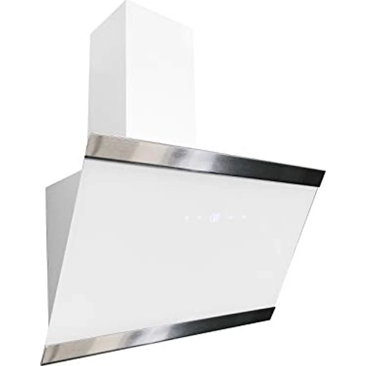 Respekta Dunstabzugshaube kopffrei / Dunstabzugshaube schräg 60 cm / Glasschirm mit Edelstahlrahmen in Weiß / Abluft - und Umluftfunktion / CH89060W / A++ / 39–59 dB – Bild 2