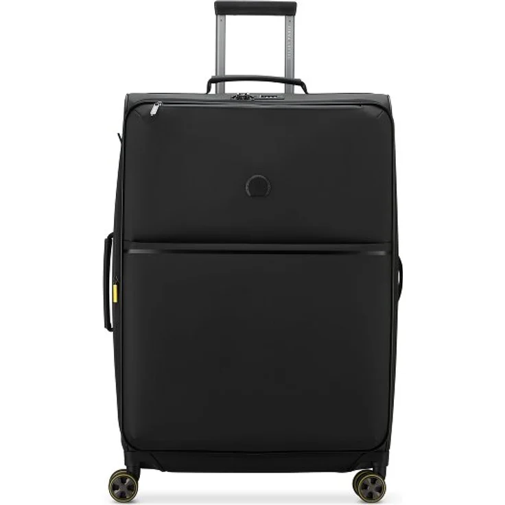 Delsey Paris Turenne Soft 4-Rollen Trolley 77 cm, schwarz, mit Dehnfalte aus 100% Polyurethan