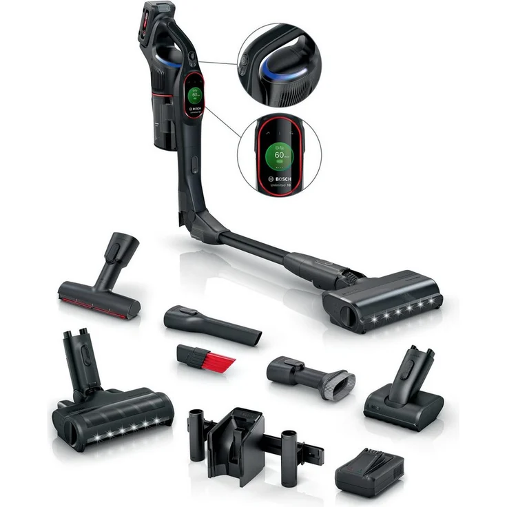 BOSCH Handstaubsauger BOSCH Unlimited 10 BKS1051POW Schwarz Akku Staubsauger (18 V, HEPA)
