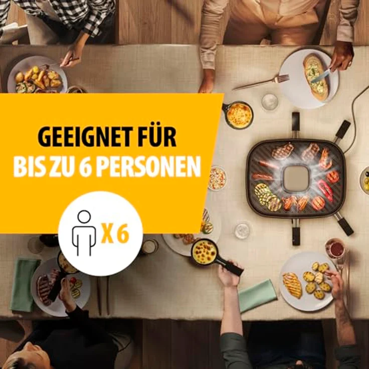 Tristar Raclette Clean Air RA-2760, 1100 W, für 6 Personen, geruchsarm, PFAS-frei, Antihaftbeschichtung, leicht zu reinigen – Bild 4