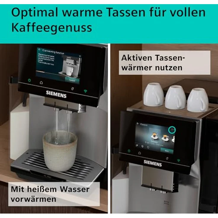 SIEMENS Kaffeevollautomat TQ727D03, farbiges Full-Touch-Display, Doppeltassenfunktion, sehr leise, schwarz – Bild 11