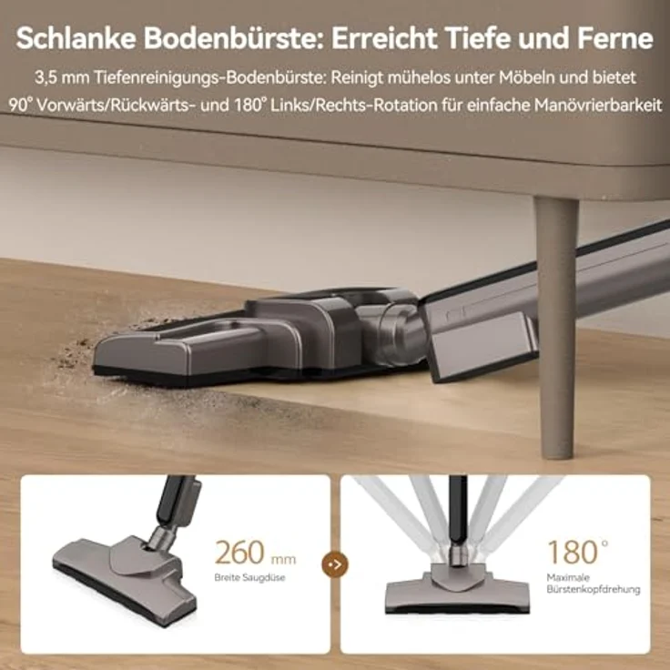 "Deerma Hand-und Stielstaubsauger DX700S Akku-Staubsauger, 600 W mit seitlichem Zyklonfilter" – Bild 3