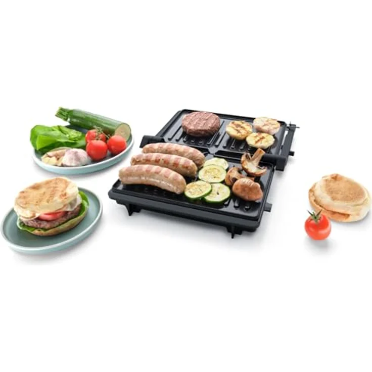 Steba FG 10 GRILLINO, Kontaktgrill mit 1000 W, klappbar, PFAS-freie keramikbeschichtete Grillplatten, schwarz – Bild 8