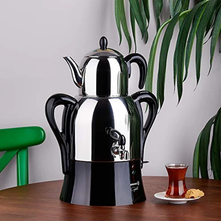 Korkmaz Caykolik Elektrische Teemaschine Samovar Schwarz A341-04 – Bild 4