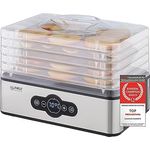 TZS First Austria Dörrautomat | Dörrgerät für Obst, Kräuter, Pilze & Fleisch | digital mit Timer & Temperaturregler 35-70°C | 5 Etagen, Einlageböden aus Edelstahl, Dörrapparat mit Zeitschaltuhr
