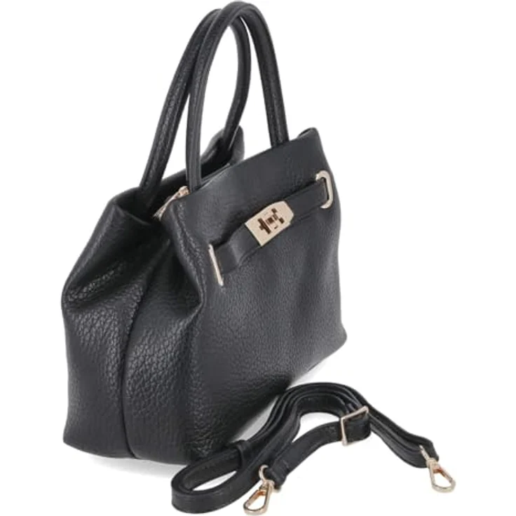 L.Credi Renate Schultertasche 27 cm, schwarz, 100% Polyurethan, 27 cm x 11 cm x 19.5 cm – Bild 4