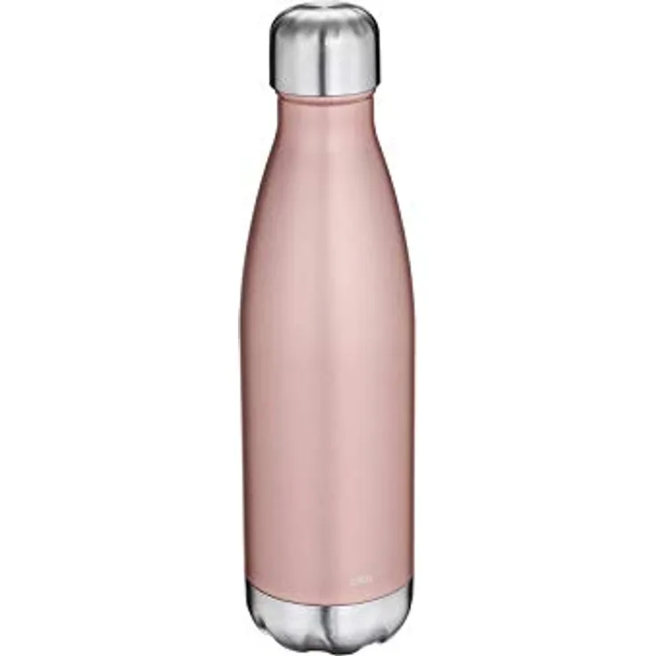 cilio ELEGANTE Trinkflasche Edelstahl | 500ml | roségold | auslaufsicher | Thermosflasche auch für kohlensäurehaltige Getränke | hält bis zu 18h warm und 24h kalt