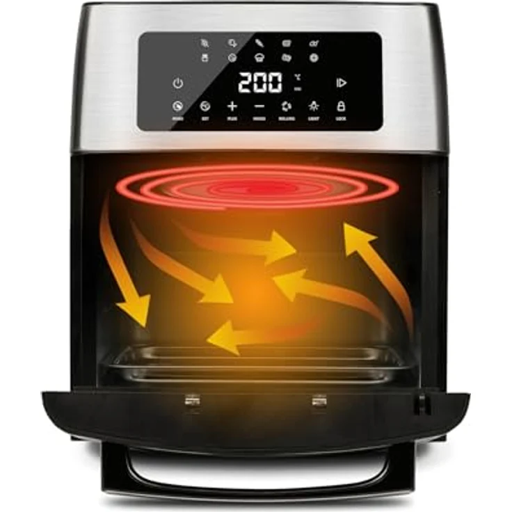 G3 Ferrari G10182 "EVO 15L" Air Fryer 15 Liter, 1700 Watt, 10 Programme, 40-200°C, Noer/Stahl – Bild 3